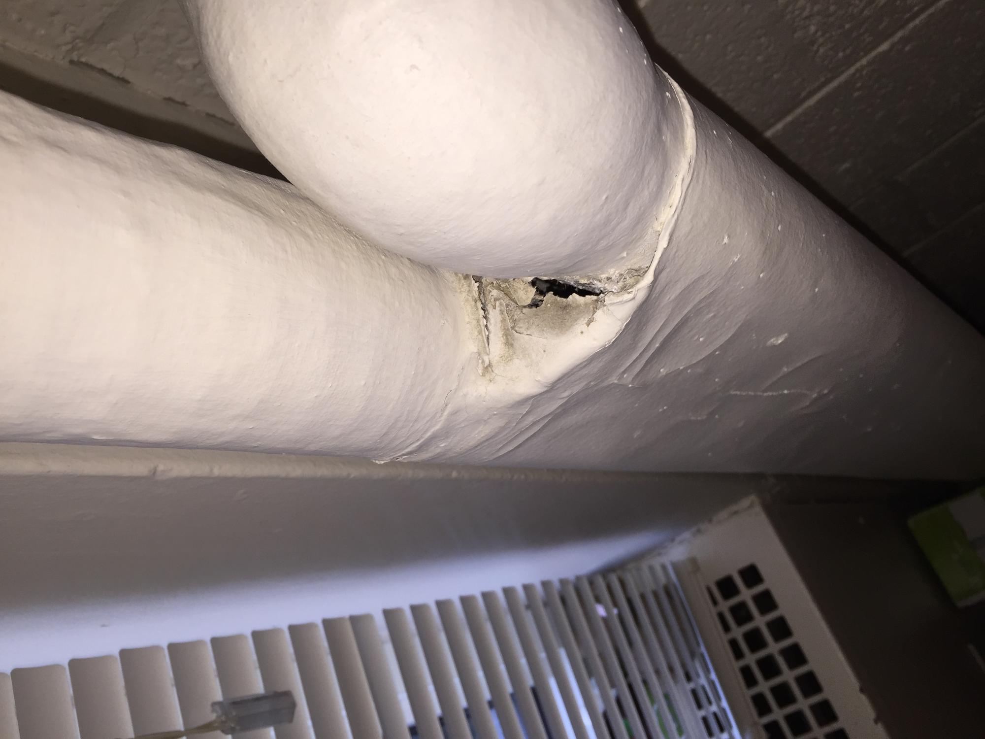 Asbestos pipe lagging insulation