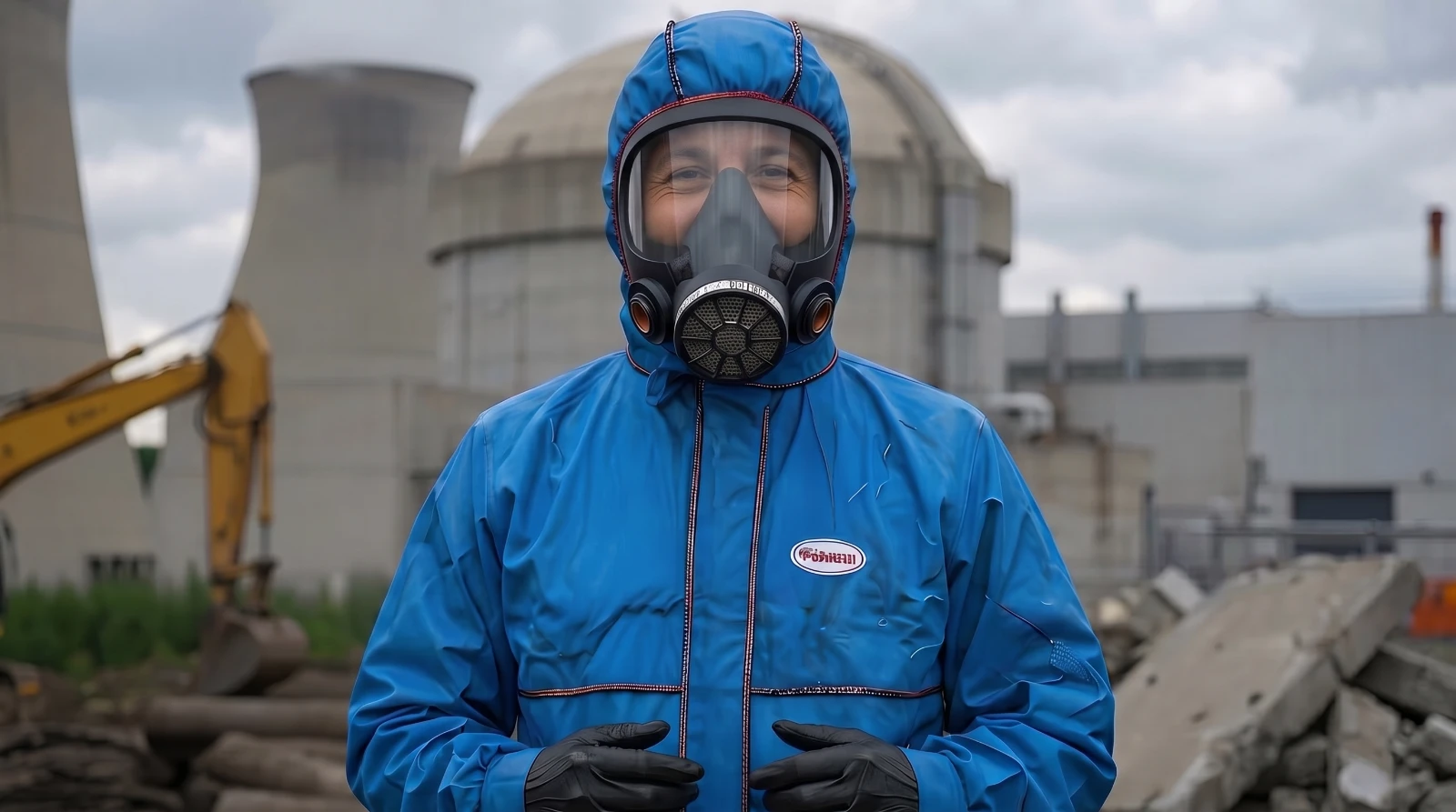 Innov8 UK Group operative in full RPE and protective suit on a licensed asbestos site