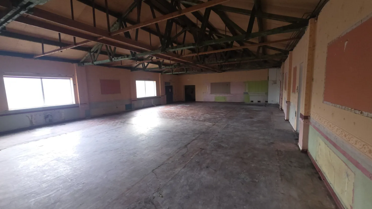 Sequence of works 8&ndash;9: the completed enclosure with taped joints and vision panels providing 360&deg; visibility — St Patrick's licensed asbestos removal project, Southport