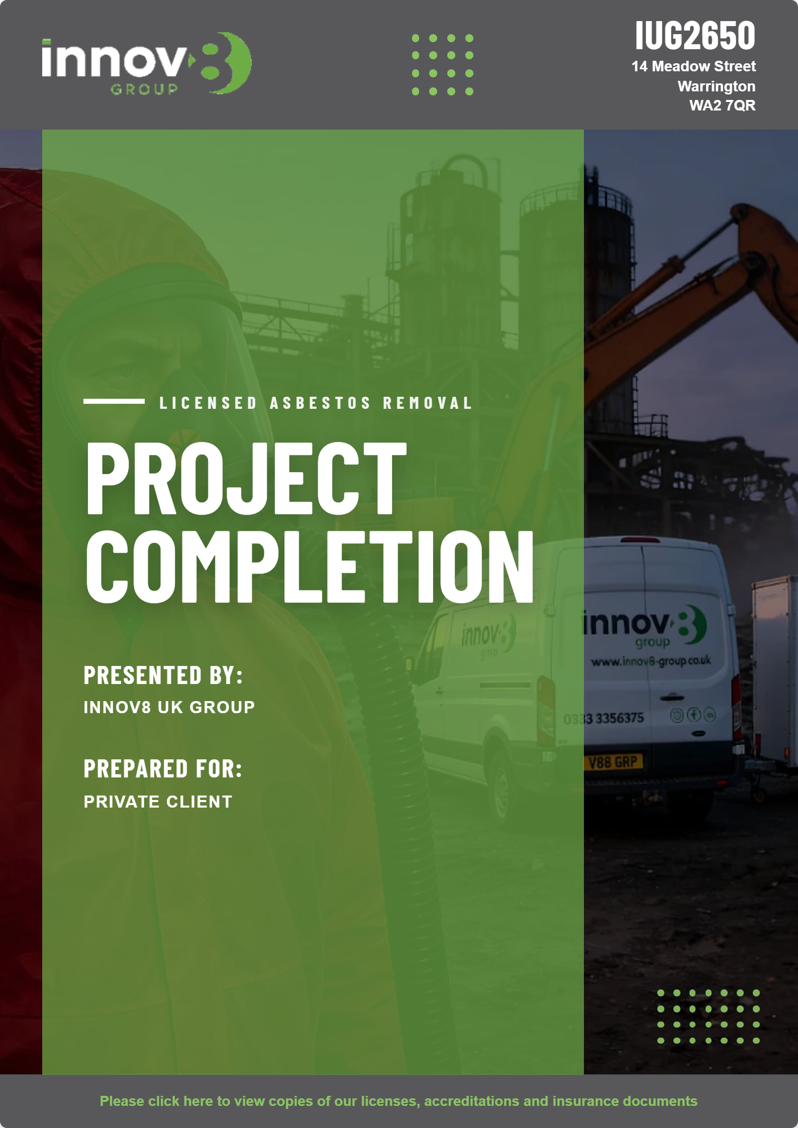 Project completion pack front cover