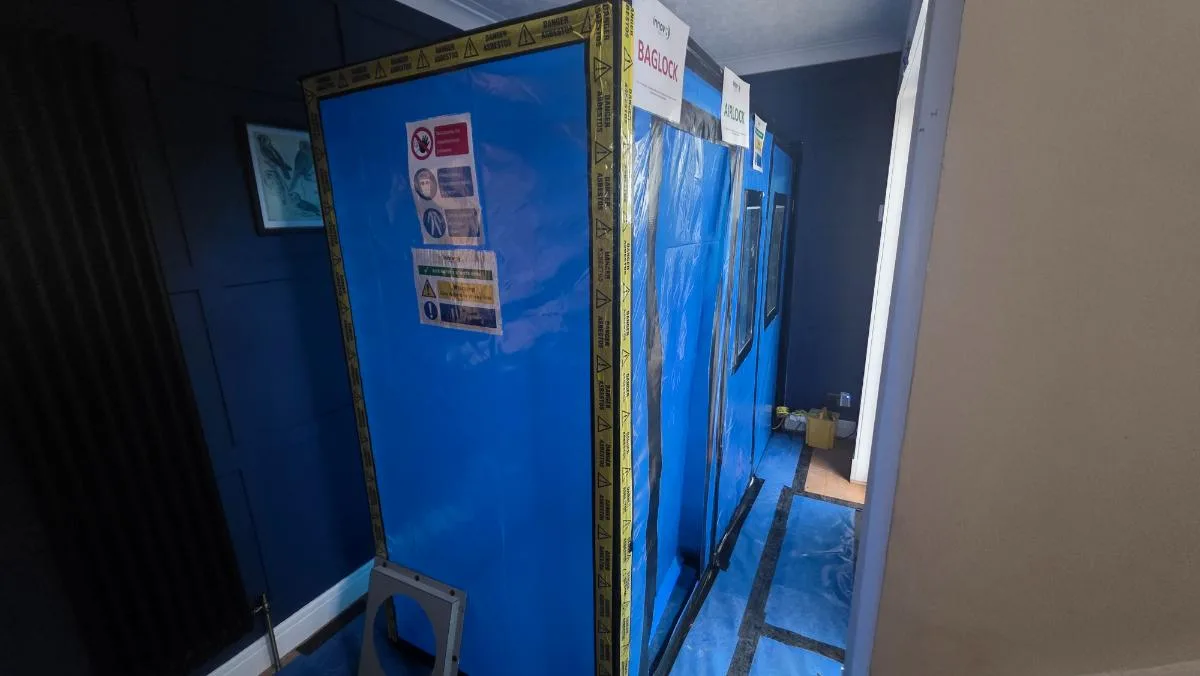 20m² of AIB ceiling removed under licensed conditions in Carlisle — on-site photo 3 — Innov8 UK Group