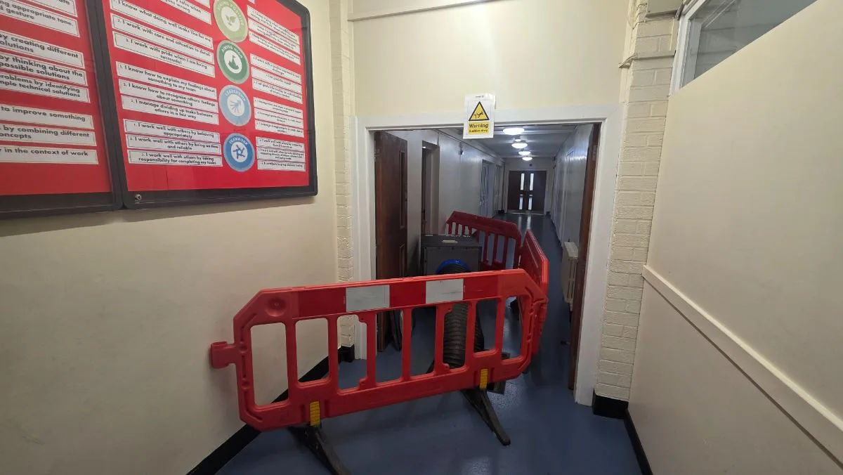 Cardinal Newman High School — pedestrian segregation barriers and safety signage — Innov8 UK Group