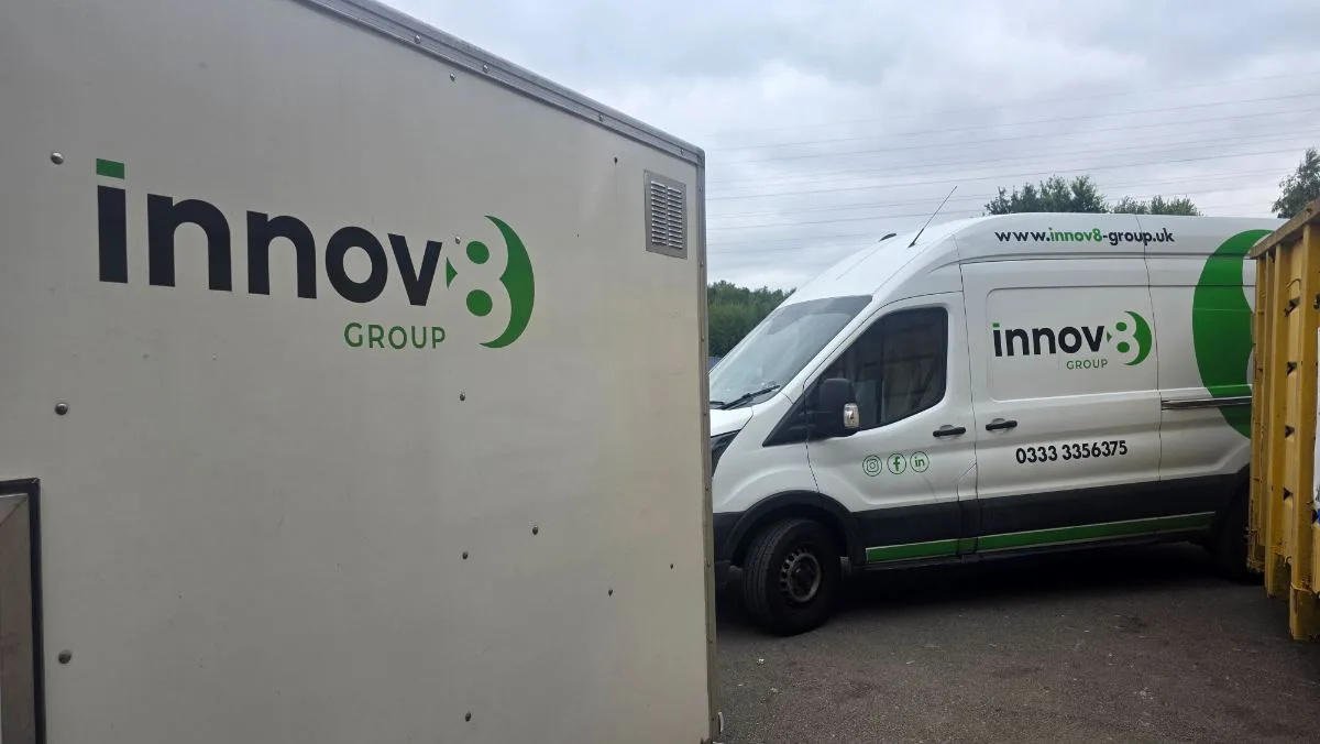 Cardinal Newman High School — Innov8 van and decontamination unit on site — Innov8 UK Group