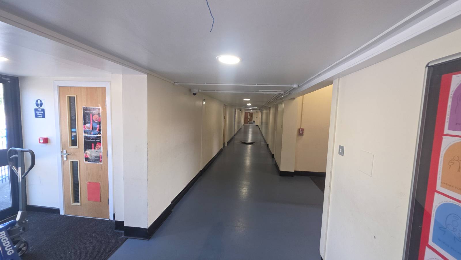Cardinal Newman High School — B Block corridor cleaned and handed back after clearance — Innov8 UK Group