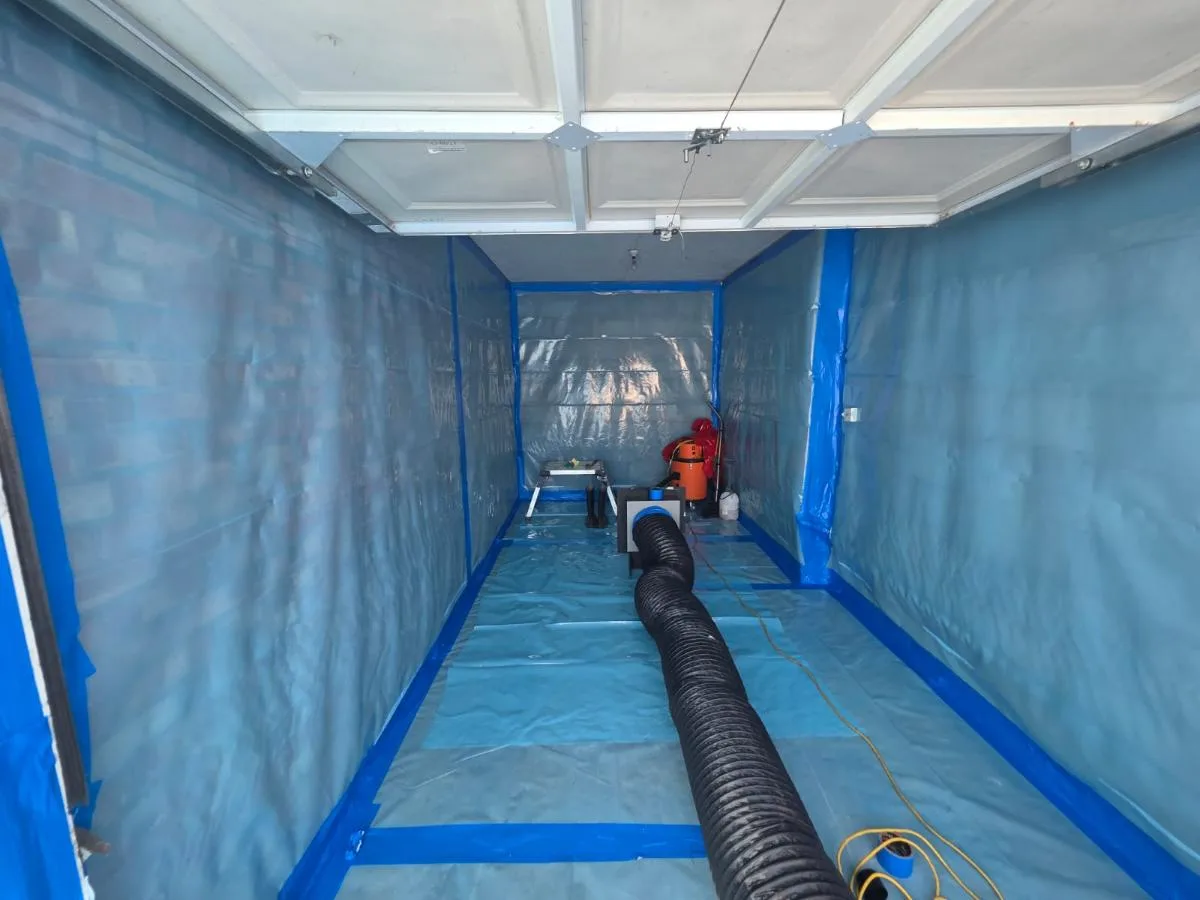 AIB garage ceiling removal at Coningsby Close — on-site photo 1 — Innov8 UK Group