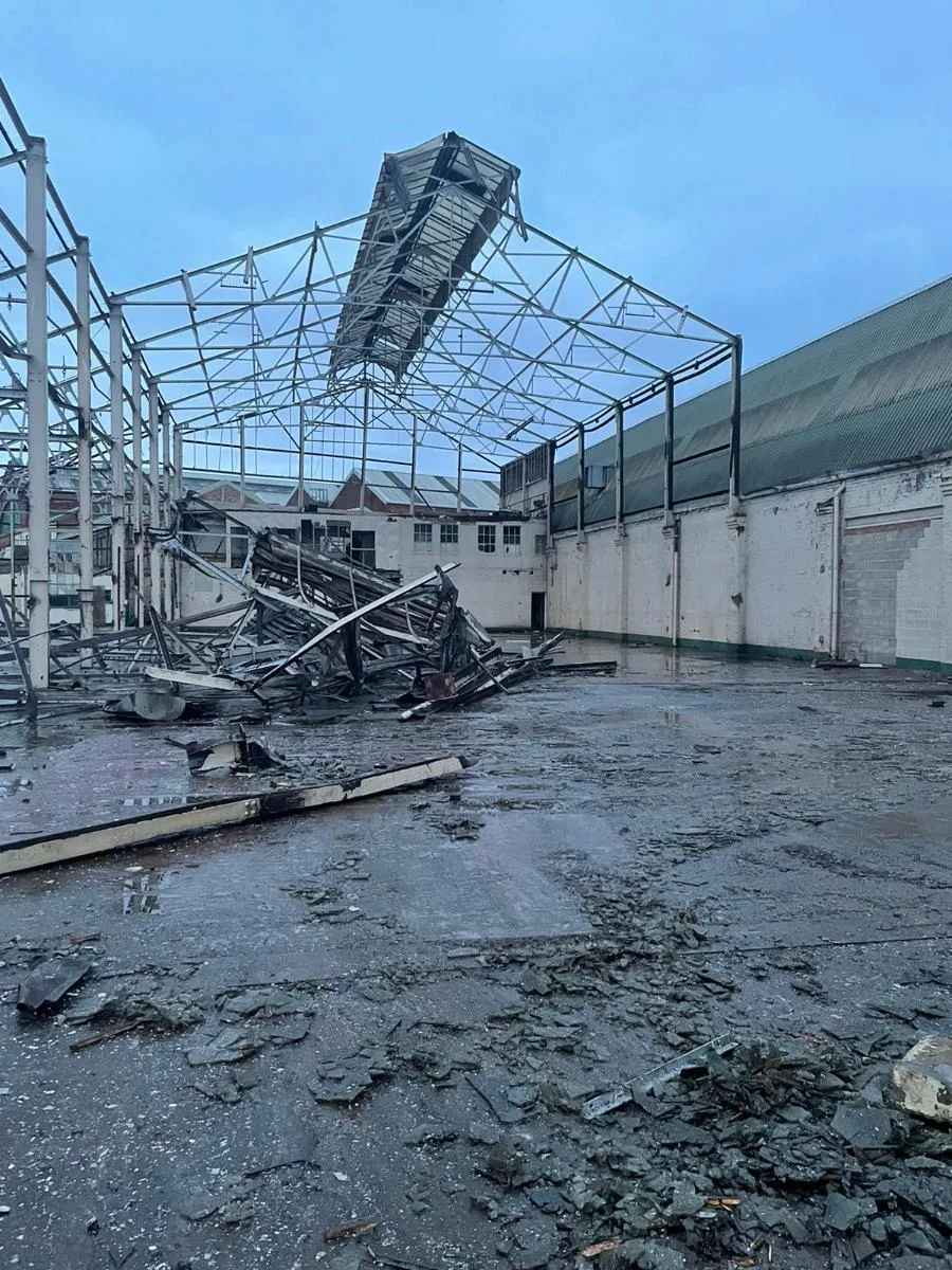 Soft strip, demolition & asbestos cement roof removal at Falcon Works — on-site photo 1 — Innov8 UK Group
