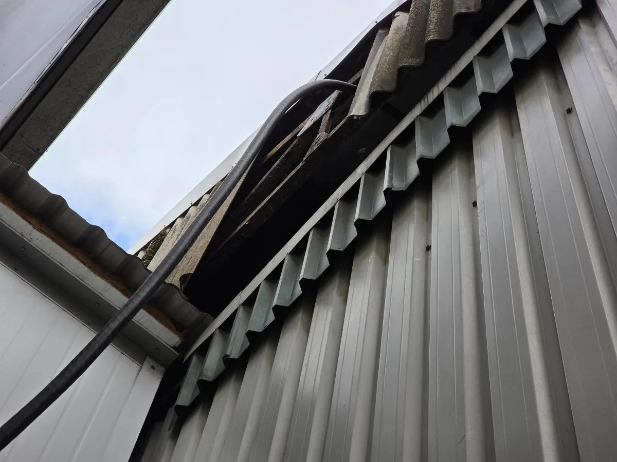100m² of asbestos cement sheets, panels and debris removed at Glendale Foods, Salford — on-site photo 1 — Innov8 UK Group
