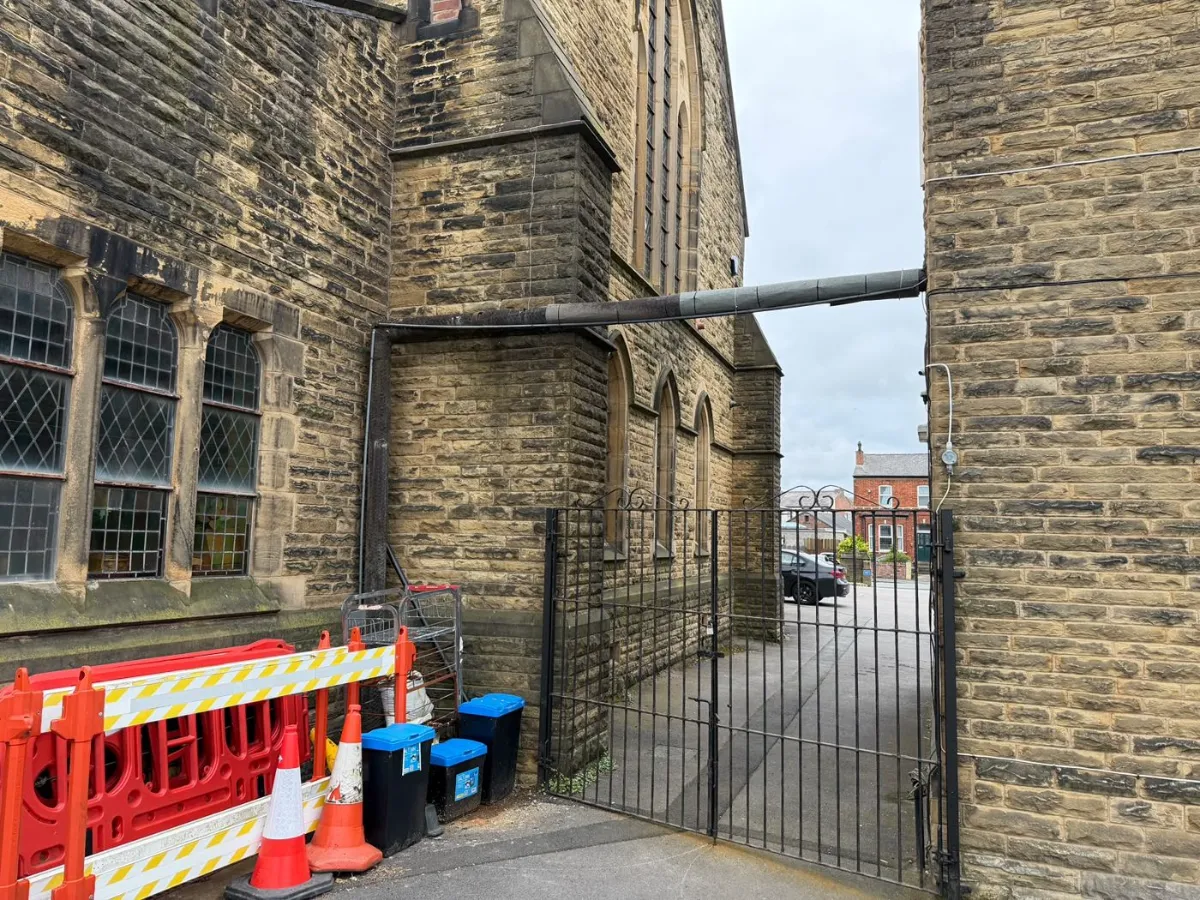 On site at the church — Asbestos Pipe Lagging Removal, Methodist Church, Southport — Innov8 UK Group
