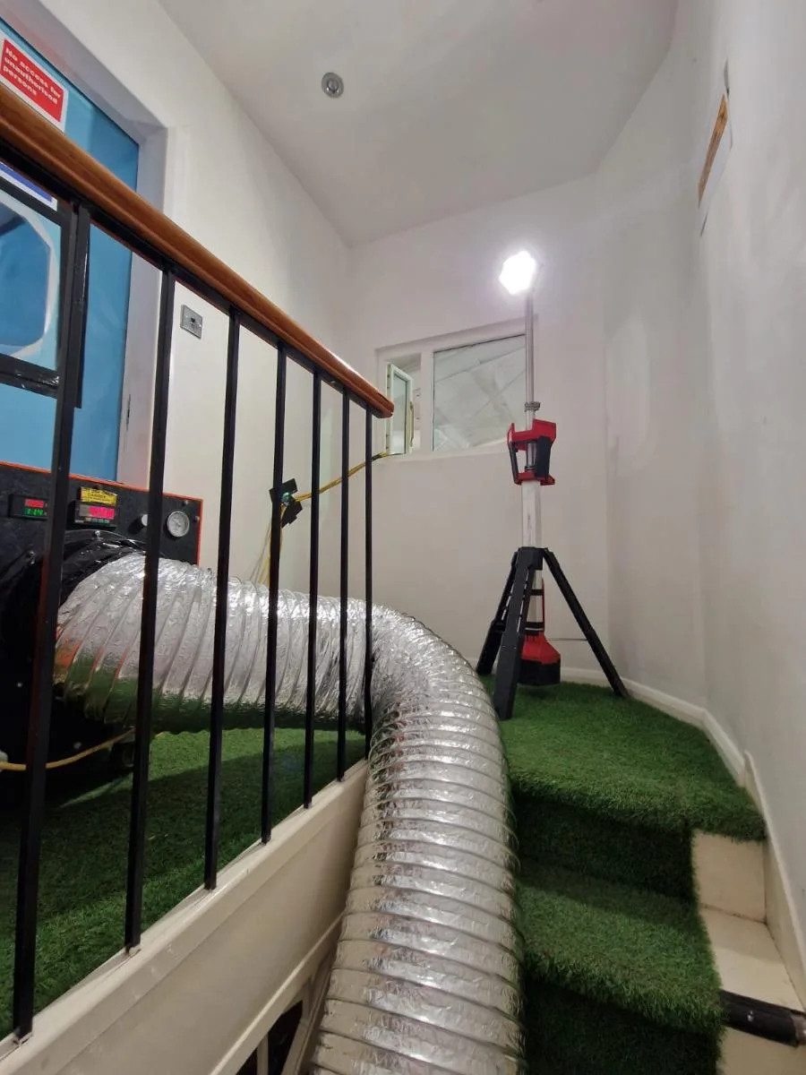 Licensed AIB ceiling removal at Milton House, Preston — on-site photo 1 — Innov8 UK Group