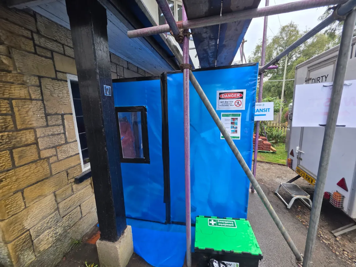 12.02m² of asbestos insulating board removed from a stairwell in Leeds — on-site photo 1 — Innov8 UK Group