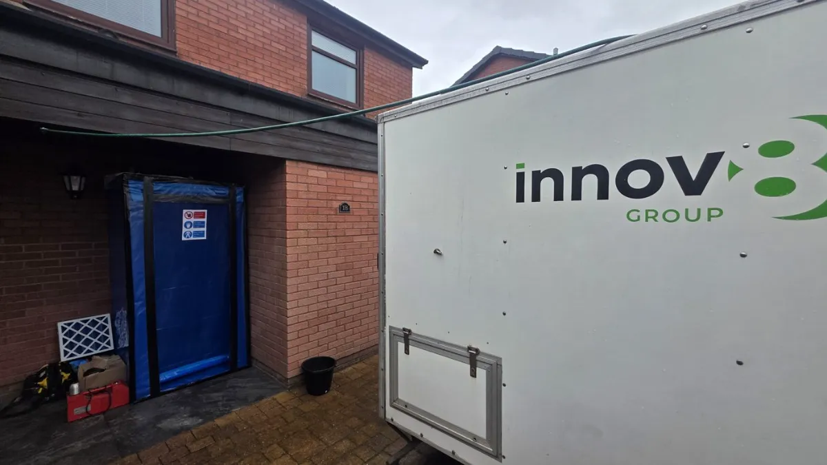 Airlock at the front door — AIB Cupboard Removal, Sanderson Close, Carlisle — Innov8 UK Group