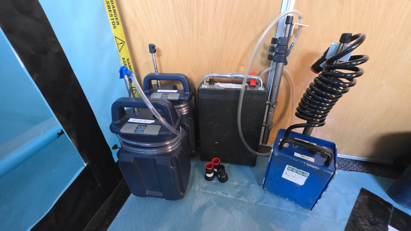 Air monitoring pump on tripod