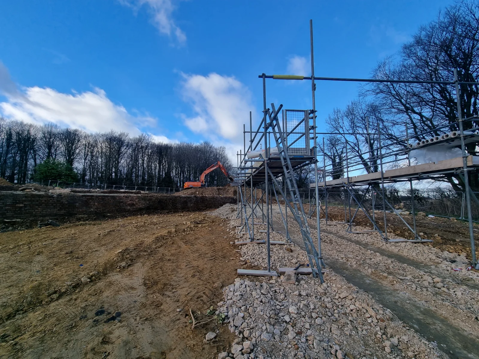 Excavator on remediation site